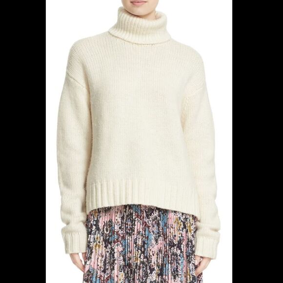 A.L.C. Jake Cream 4-Ply Wool Chunky Turtleneck Sweater Size XS - Picture 2 of 8